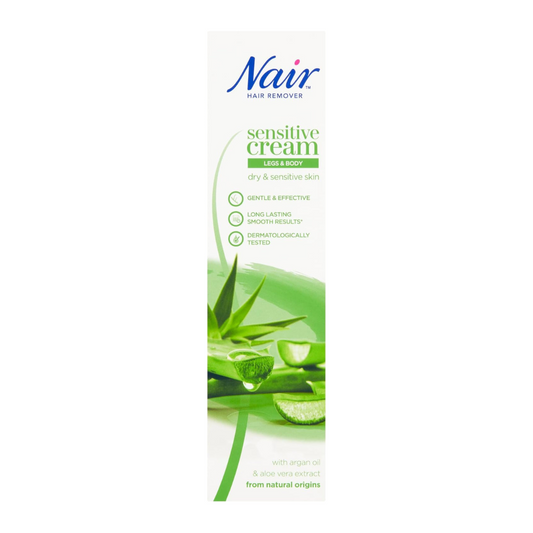Nair Hair Removal Cream with Aloe Vera & Argan Oil for Sensitive Skin, 100ml | Daily Supplies