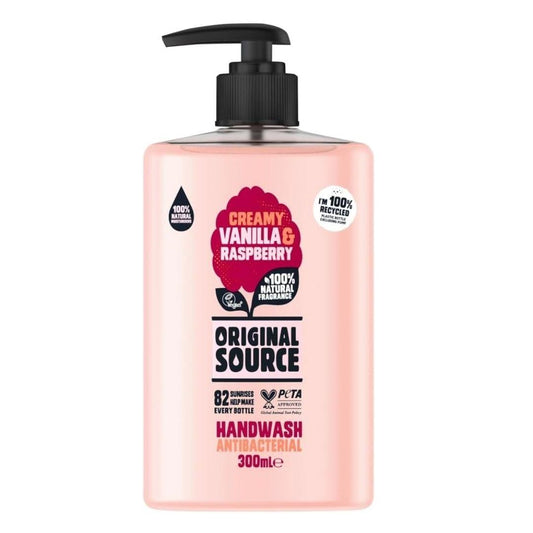 Original Source Vanilla & Raspberry Fragrance & Antibacterial Handwash 300ml | Daily Supplies