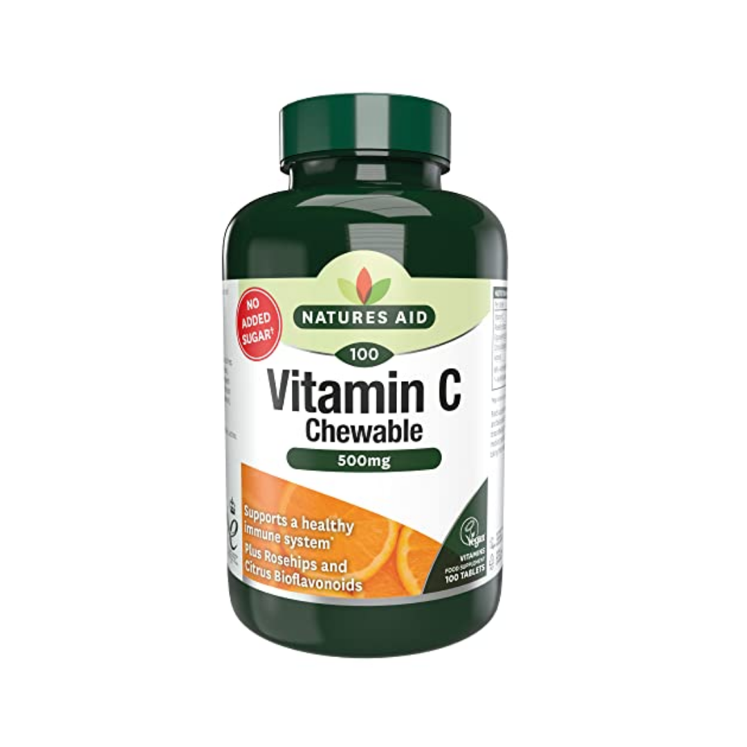 Natures Aid Vitamin C 500mg Chewable Sugar Free 100 Tablets | Daily Supplies