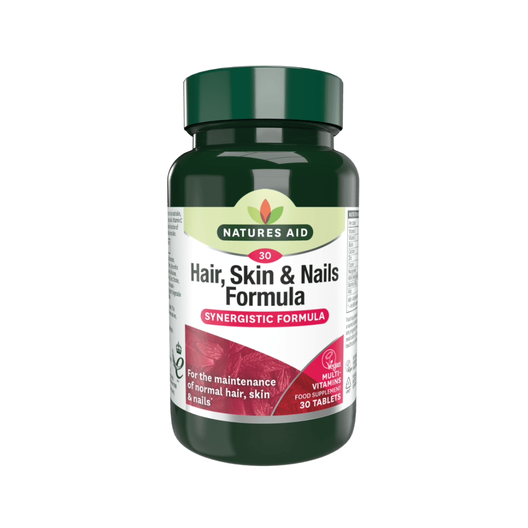 Natures Aid Hair, Skin & Nails Formula Synergistic 30 Tablets | Daily Supplies