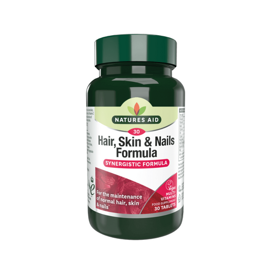 Natures Aid Hair, Skin & Nails Formula Synergistic 30 Tablets | Daily Supplies