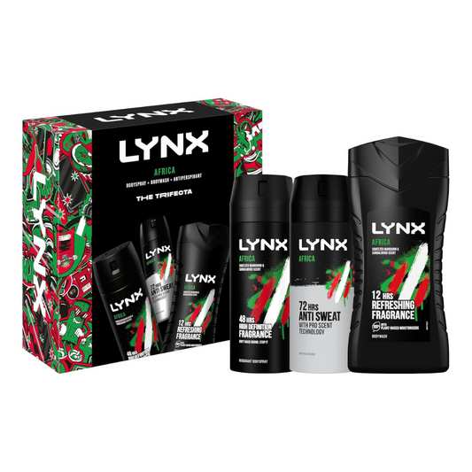 Lynx Africa Trifecta Gift Set – Body Spray, Body Wash & Antiperspirant | Daily Supplies
