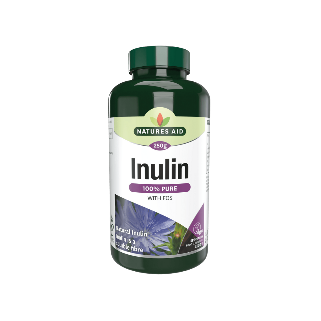 Natures Aid Inulin Powder 100% Pure with FOS Vegan 250g | Daily Supplies