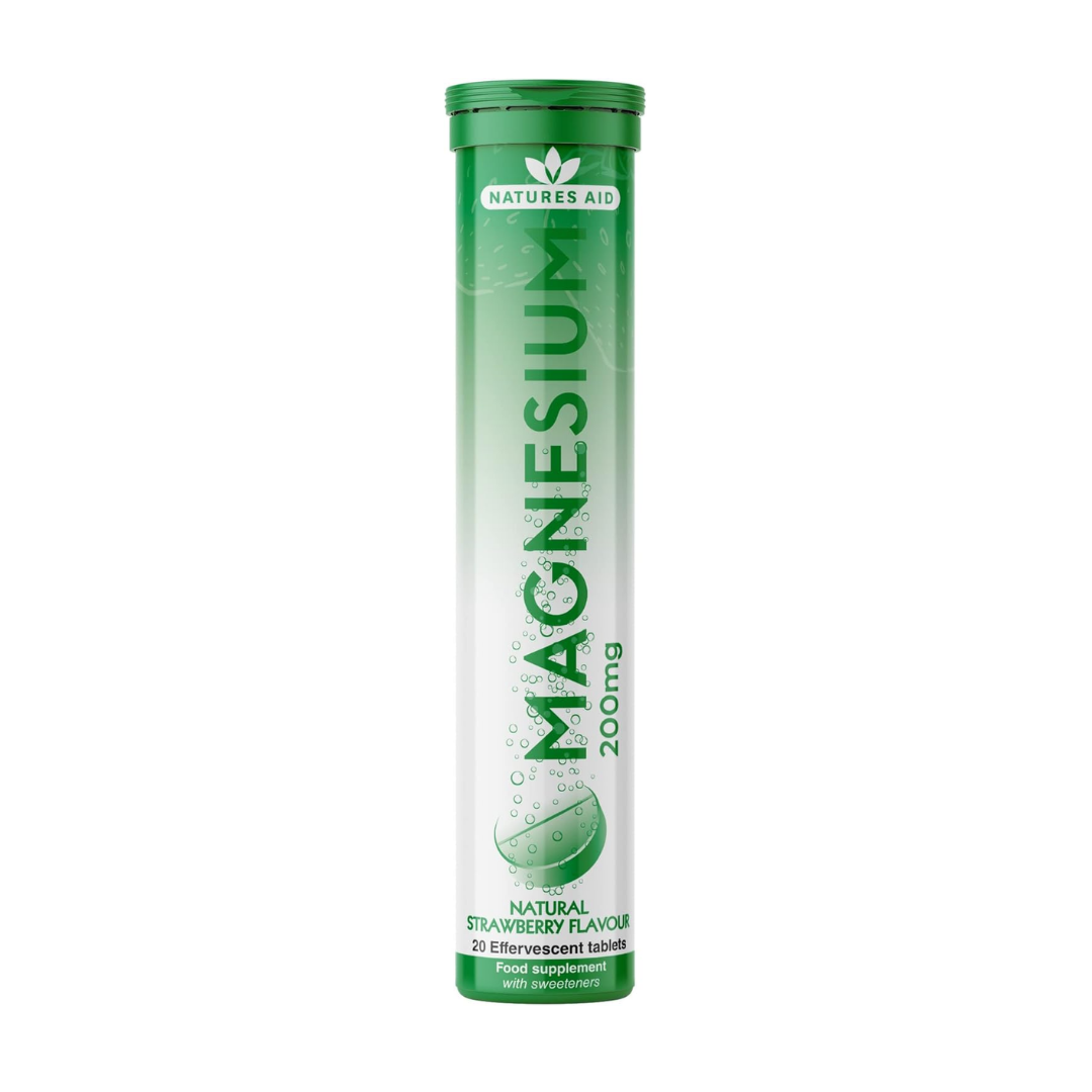 Natures Aid Magnesium Effervescent Strawberry Flavour 20 Tablets | Daily Supplies