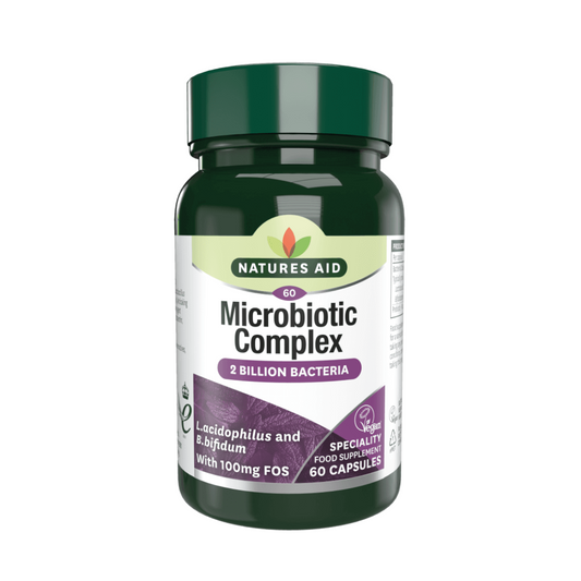 Natures Aid Microbiotic Complex with B.Bifidum & FOS 60 Capsules | Daily Supplies