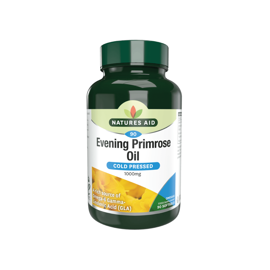 Natures Aid Evening Primrose Oil 1000mg Cold Pressed 90 Softgels | Daily Supplies