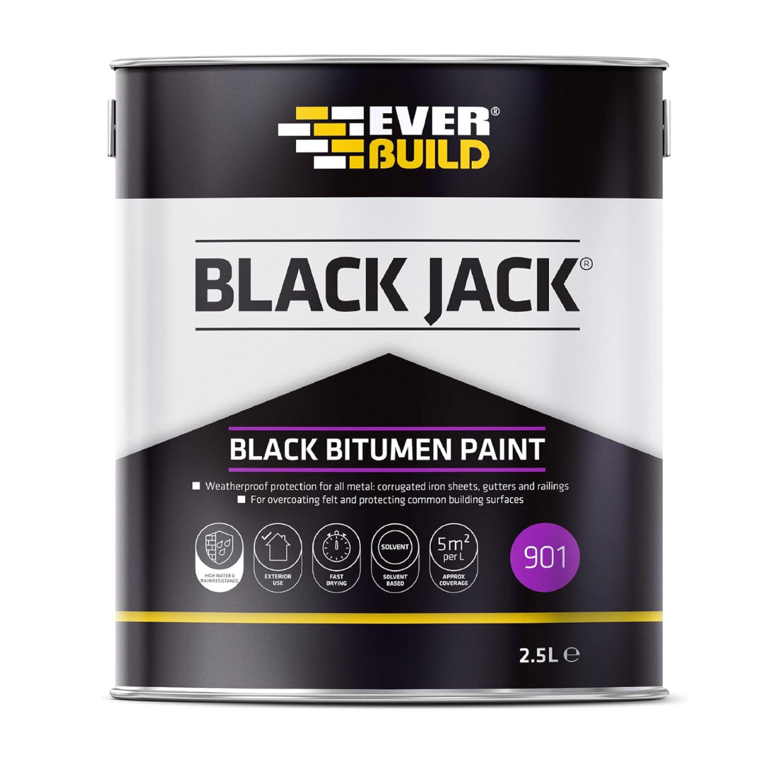 Everbuild Black Jack 901 Bitumen Solvent-Based Protective Paint 2.5L | Daily Supplies