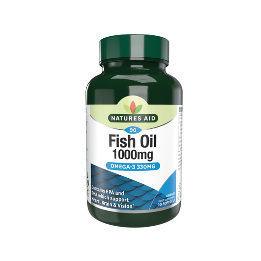 Natures Aid Fish Oil 1000mg Omega-3 330mg 90 Softgels | Daily Supplies