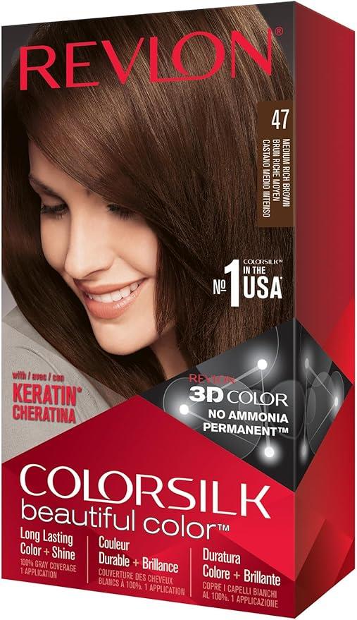 Revlon Colorsilk Hair Colour Medium Rich Brown 47 | Daily Supplies