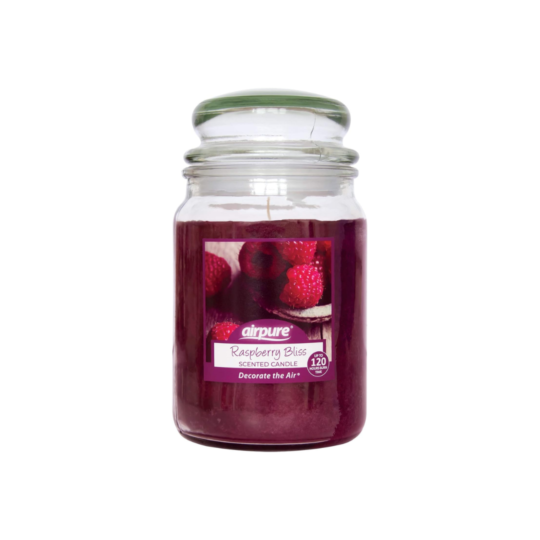 AIRPURE Raspberry Bliss Scented Candle Large Jar 18 oz | Daily Supplies