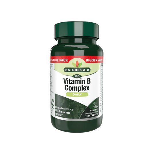 Natures Aid Vitamin B Complex Daily to Reduce Fatigue 180 Tablets | Daily Supplies