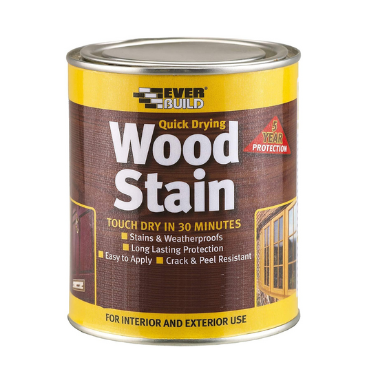 Everbuild Mahogany Satin Wood Stain Solvent-Free Exterior Paint 250ml | Daily Supplies