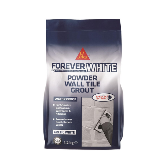 Everbuild Forever White Powder Wall Tile Grout Waterproof 1.2kg | Daily Supplies
