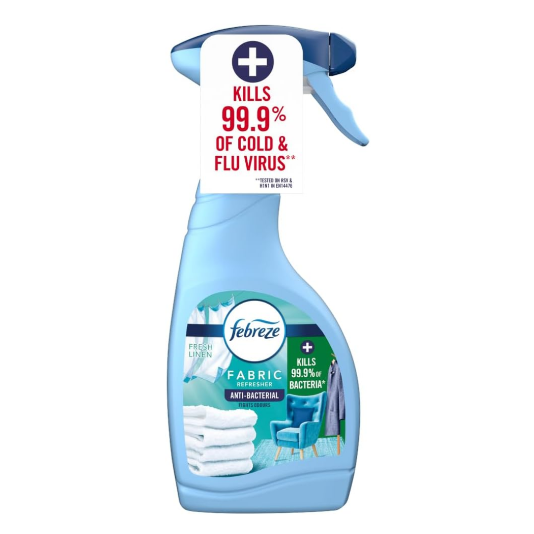Febreze Antibacterial Fabric Spray Fresh Linen Scent – 500ml | Daily Supplies