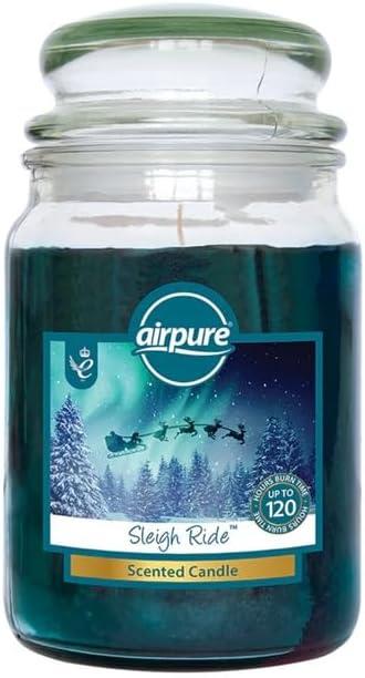 Airpure Sleigh Ride Scented Candle Jar 18oz | Daily Supplies