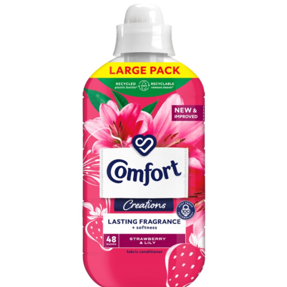 Comfort Creations Strawberry & Lily Fabric Conditioner 48 Washes 1.44L | Daily Supplies